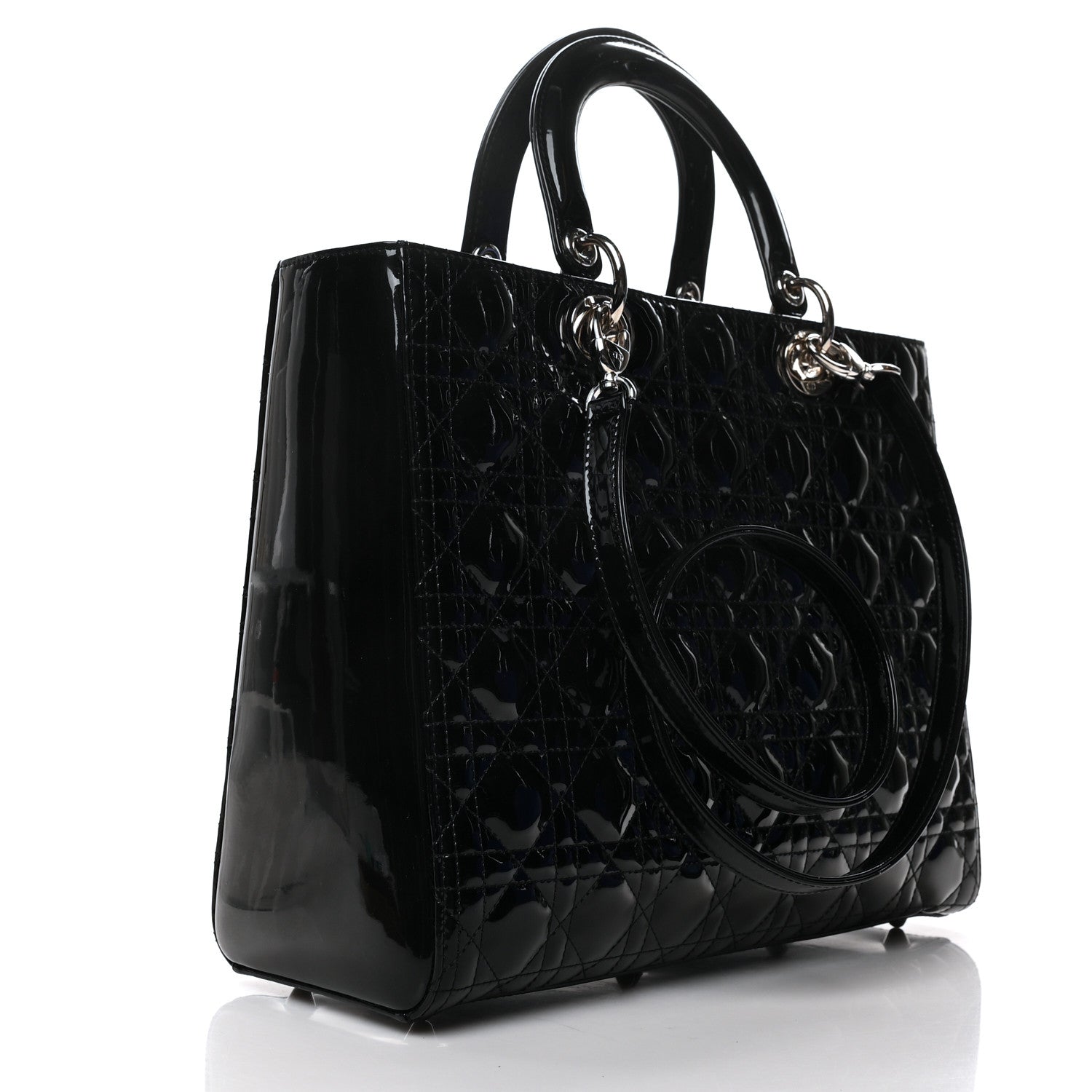 Christian Dior Patent Cannage Large Lady Dior Black 3 of 10