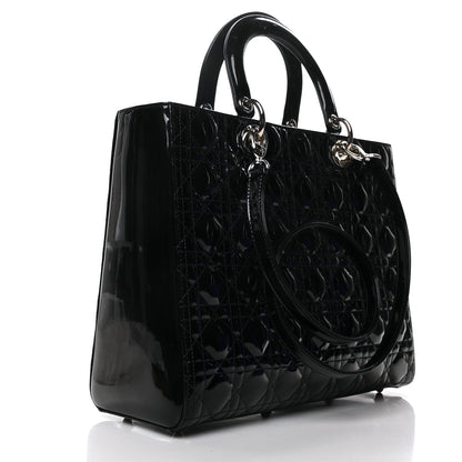 Christian Dior Patent Cannage Large Lady Dior Black 3 of 10