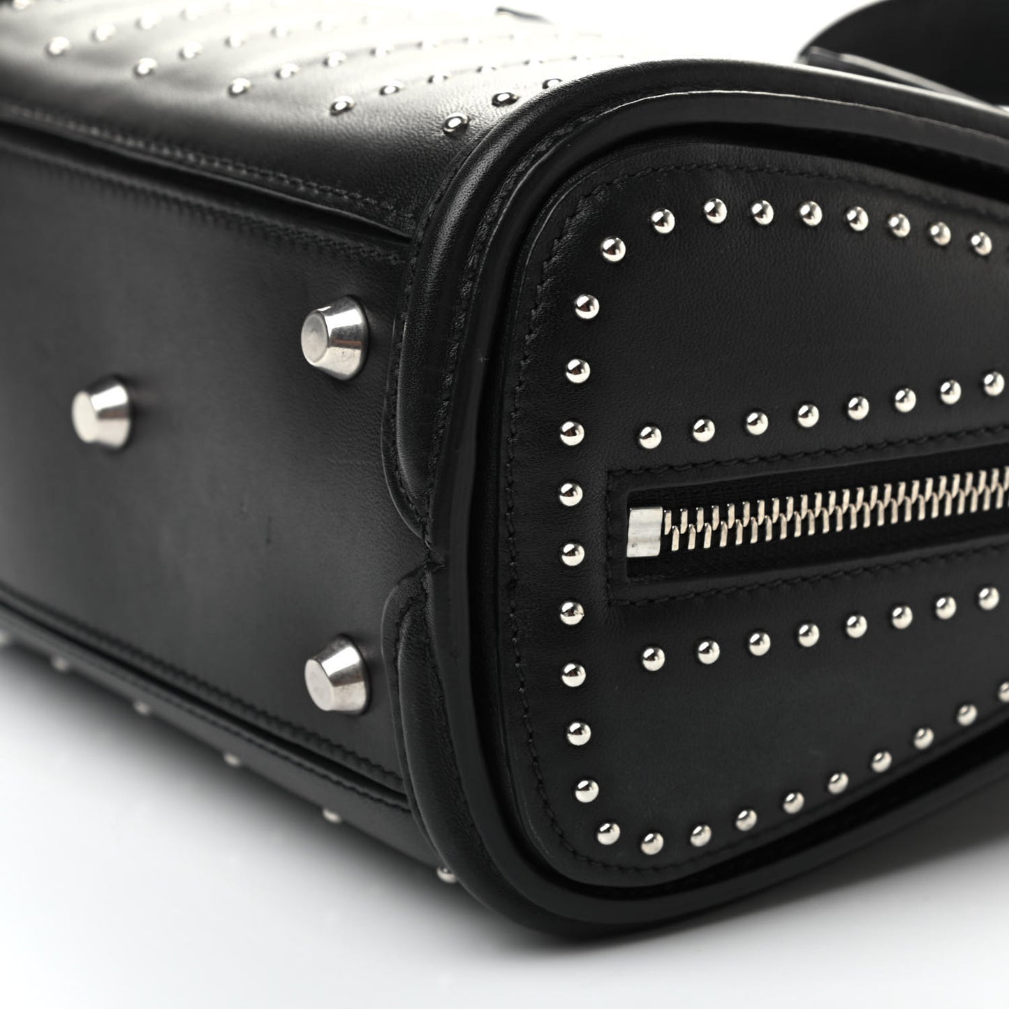 Calfskin Studded Mini Heroine Shoulder Bag Black