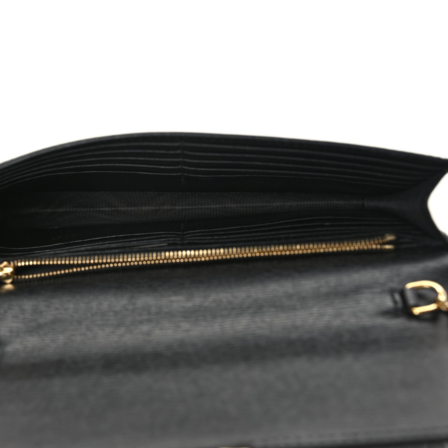 Gucci Textured Calfskin Icon Chain Wallet Black 5 of 8