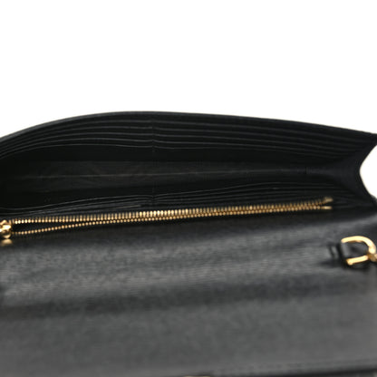 Gucci Textured Calfskin Icon Chain Wallet Black 5 of 8