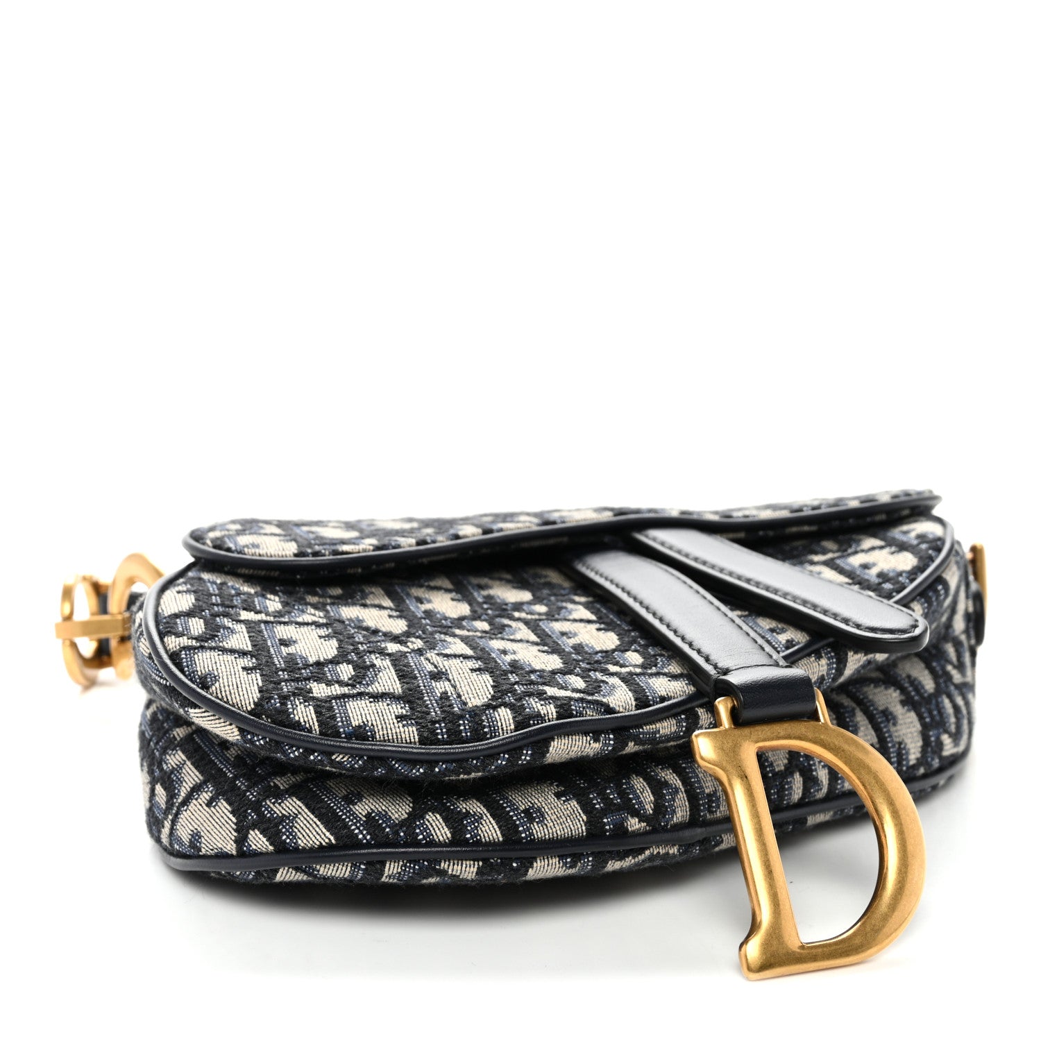 Christian Dior Oblique Mini Saddle Bag Blue 4 of 10
