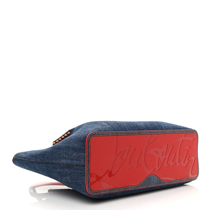 Christian Louboutin Denim Spiked Small Cabarock Shopper Tote 4 of 9
