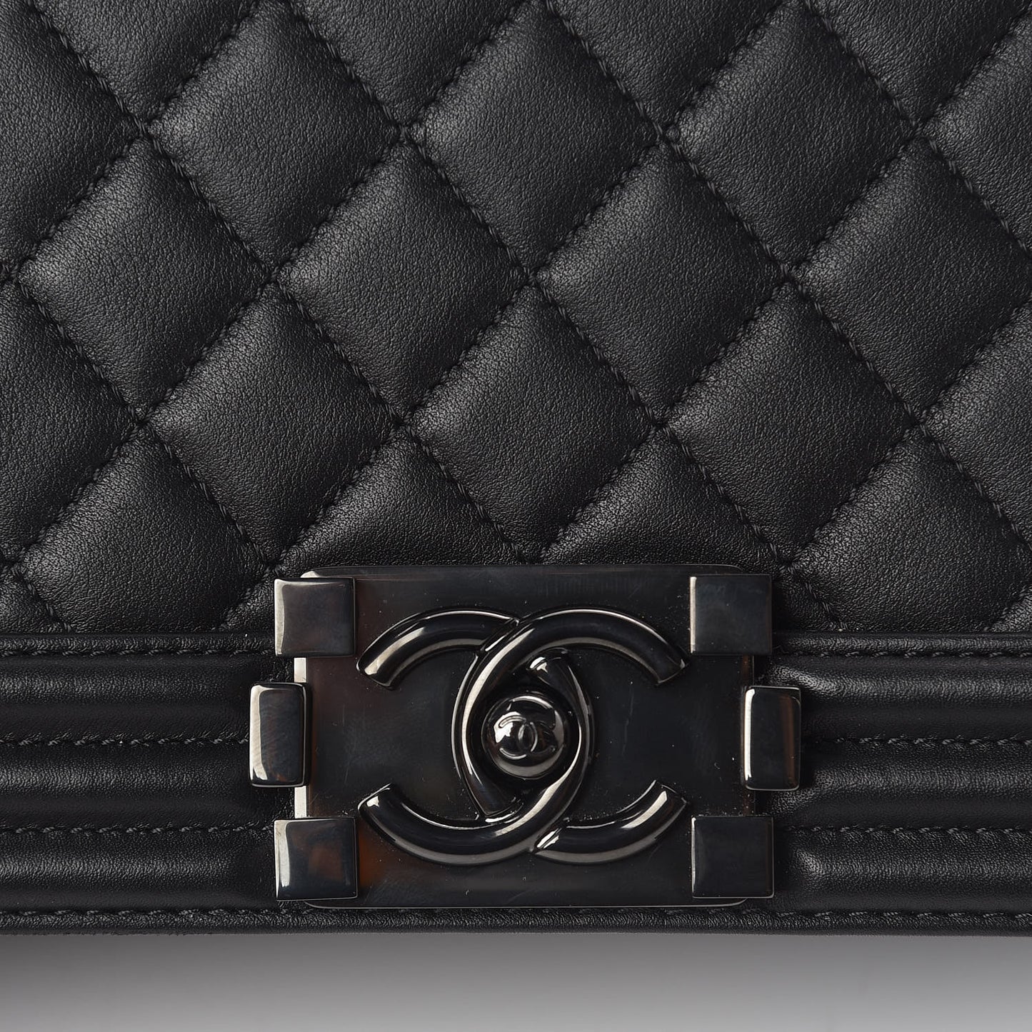 Calfskin Quilted Medium Boy Flap So Black