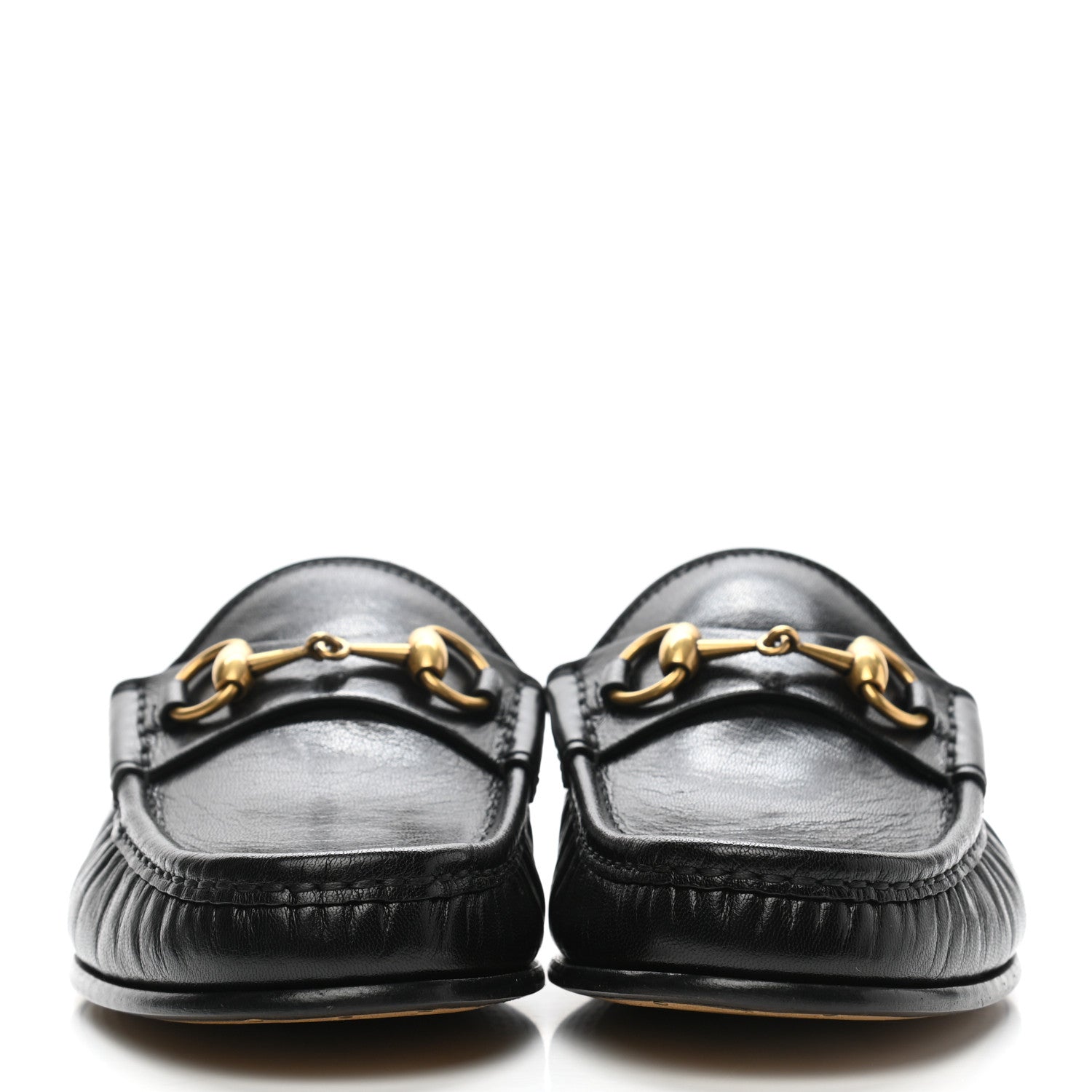 Gucci Goatskin Mens Horsebit Slippers 5.5 Black 2 of 11