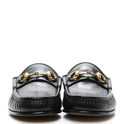 Gucci Goatskin Mens Horsebit Slippers 5.5 Black 2 of 11