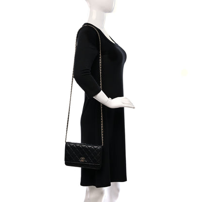 Chanel Lambskin Quilted Infinity Wallet On Chain WOC Black 2 of 10