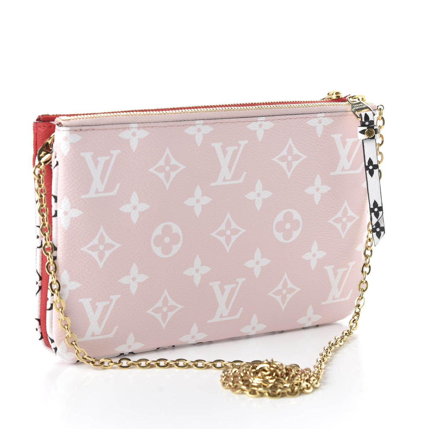 Monogram Giant Double Zip Pochette Rouge