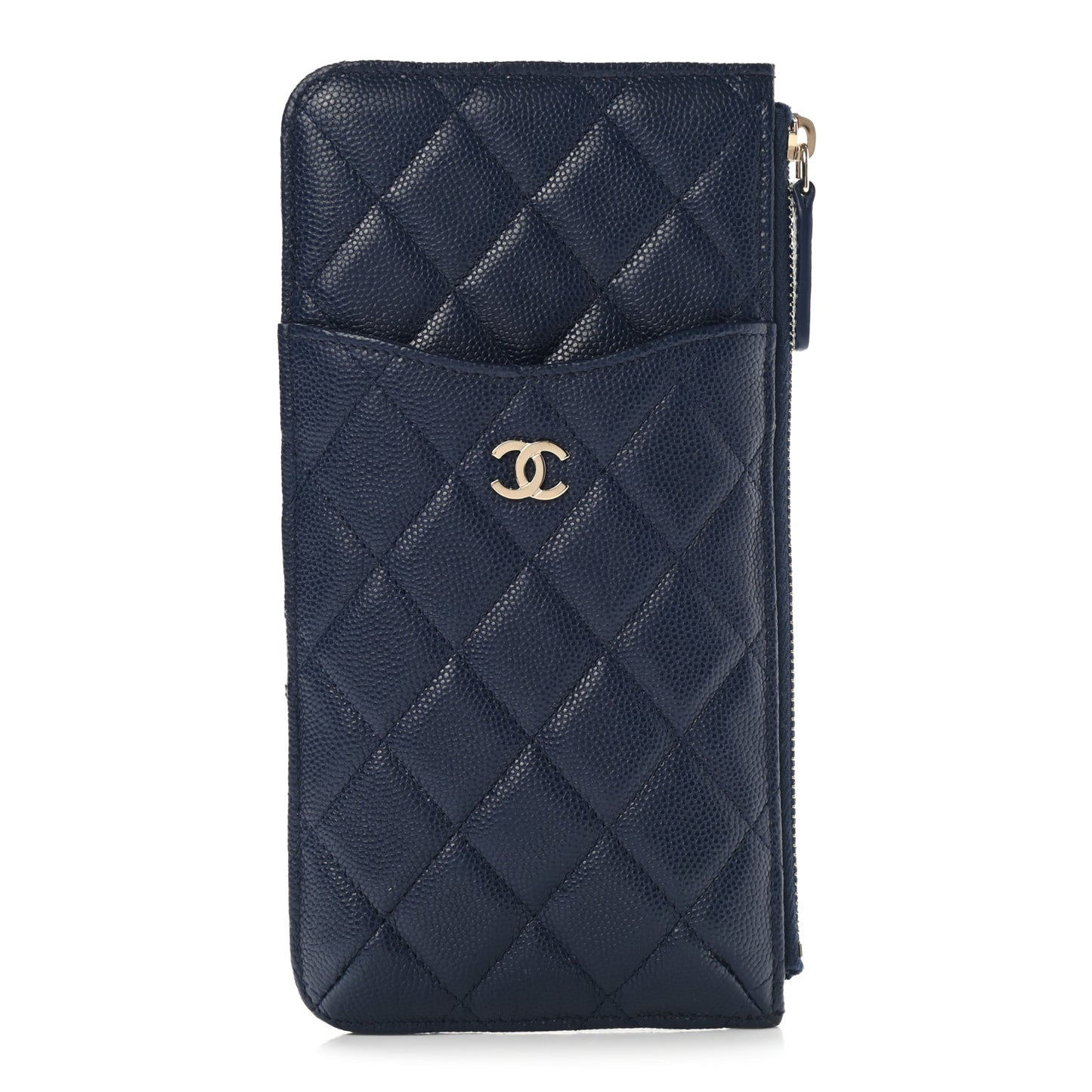 Caviar Quilted Classic iPhone Pouch Navy