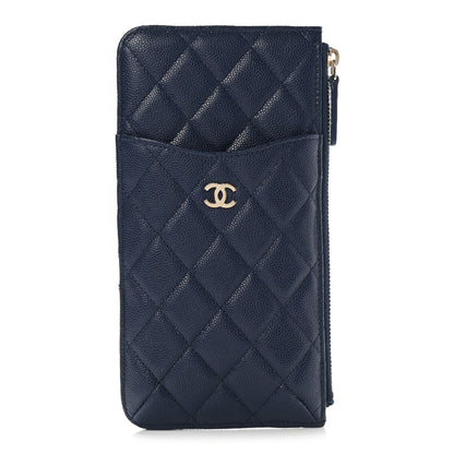 Chanel Caviar Quilted Classic iPhone Pouch Navy 1 of 9