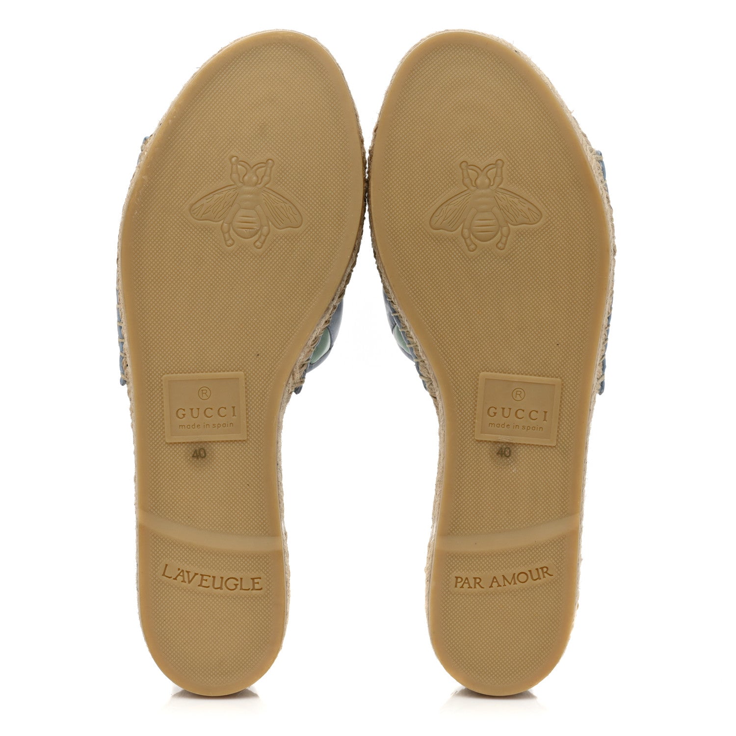 Gucci Nappa Matelasse Diagonal GG Marmont Espadrilles Slide Sandals 40 Multicolor Pastel 5 of 10