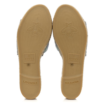 Gucci Nappa Matelasse Diagonal GG Marmont Espadrilles Slide Sandals 40 Multicolor Pastel 5 of 10