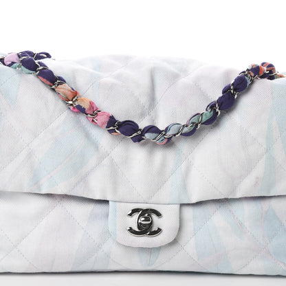 Chanel Canvas Quilted Printed Flap White Multicolor 9 of 9
