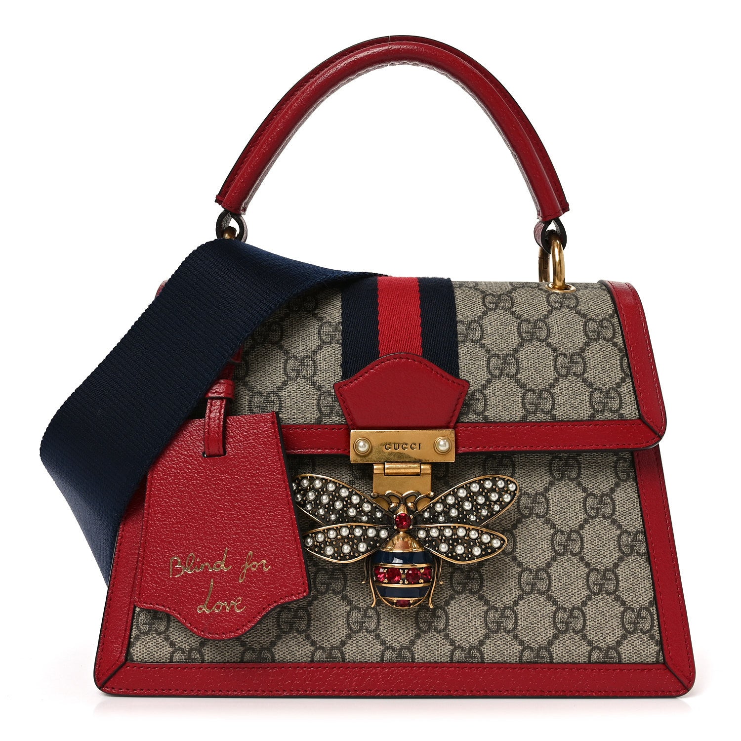 Gucci GG Supreme Monogram Small Queen Margaret Top Handle Bag Red Gucci GG Supreme Monogram Small Queen Margaret Top Handle Bag Red