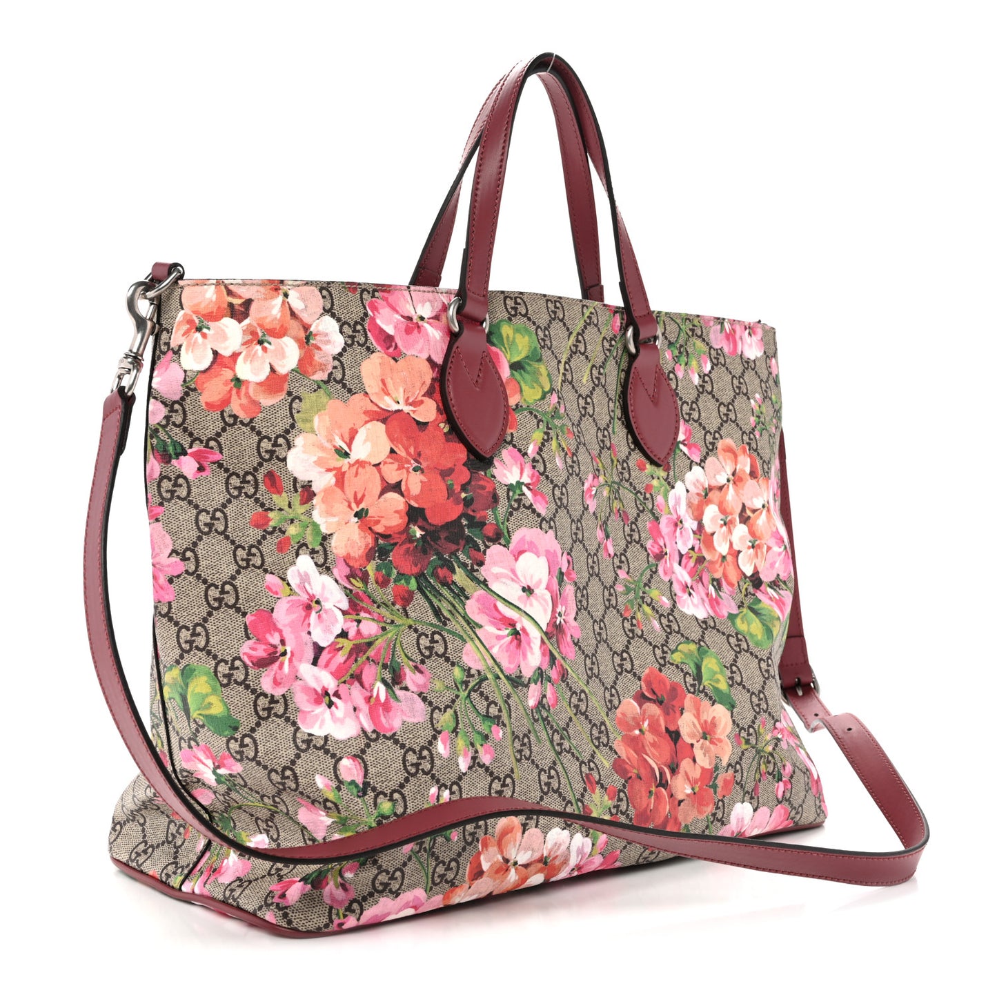 Soft GG Supreme Monogram Blooms Medium Crossbody Tote Beige Multicolor Dry Rose