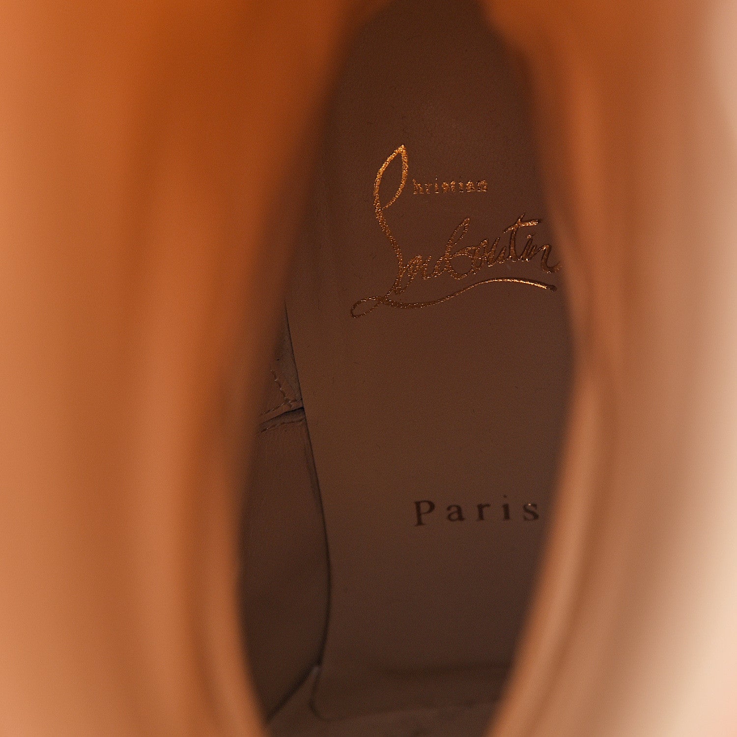 Christian Louboutin Calfskin Cuoio Dorififa 85 Knee High Boot 37 Beige Lucido 7 of 7