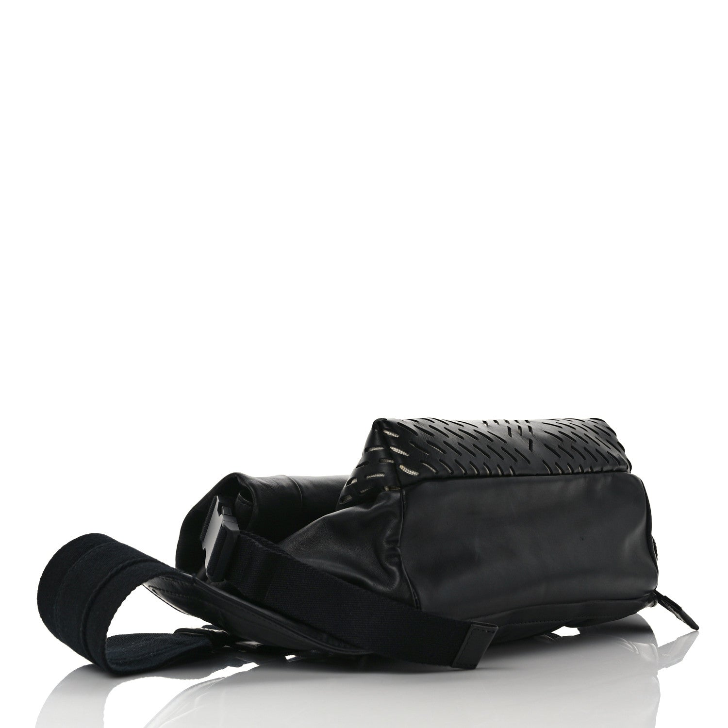 Bottega Veneta Perforated Calfskin Quilted Belt Bag Black 4 of 9