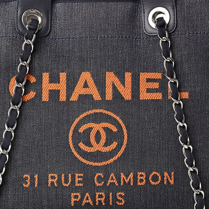 Chanel Canvas Large Deauville Tote Blue Orange 8 of 10
