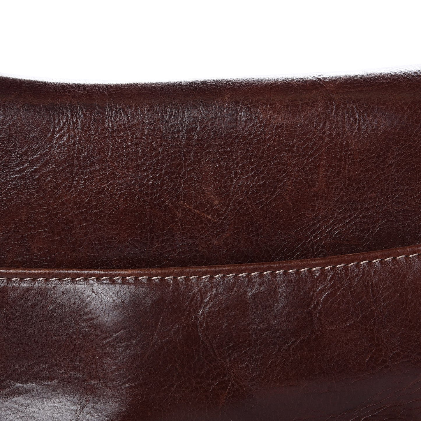 Calfskin Embroidered Romantic Flowers Saddle Bag Brown