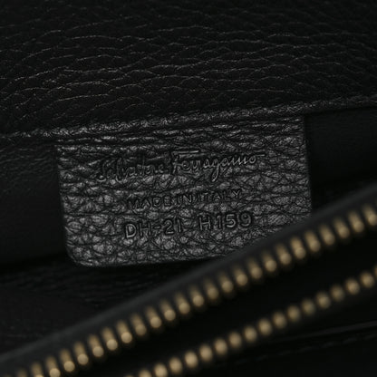 Salvatore Ferragamo Hammered Calfskin The Studio Bag Black 7 of 10