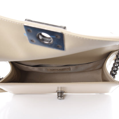 Chanel Glazed Calfskin Medium Boy Flap Light Beige 6 of 10