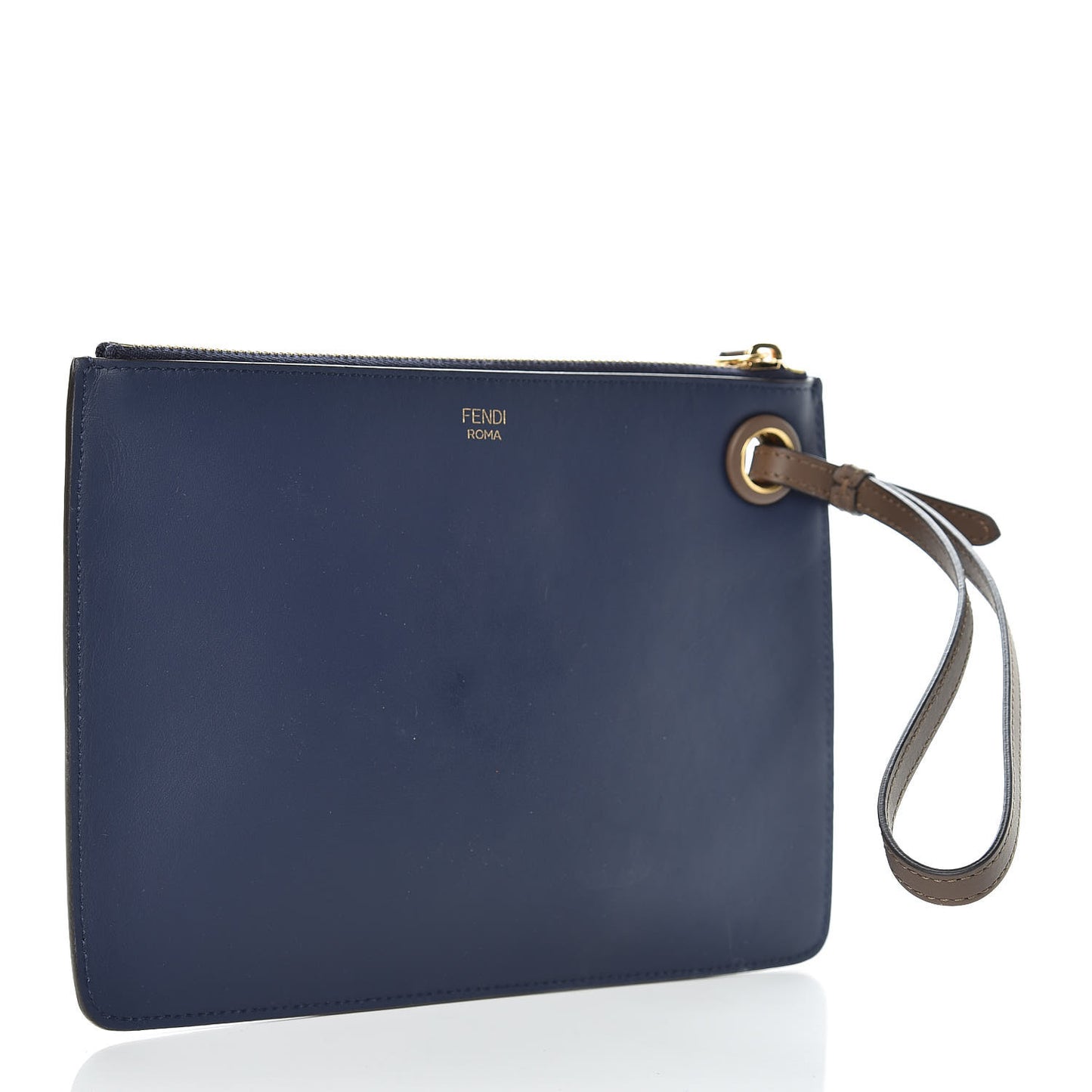 X FILA Vitello Century Mania Bi-Color FF 1974 Embossed Small Flat Clutch Nebula Blueberry Multicolor