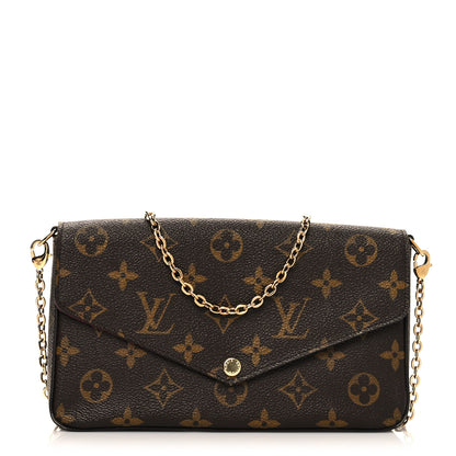 Louis Vuitton Monogram Pochette Felicie Chain Wallet Fuchsia 3 of 14