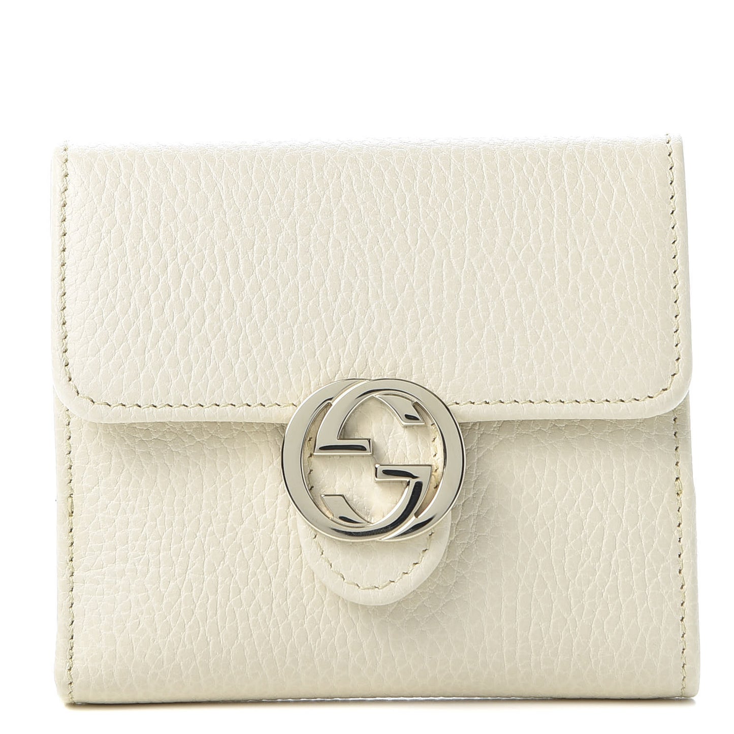 Dollar Calfskin Interlocking G French Wallet Ivoire