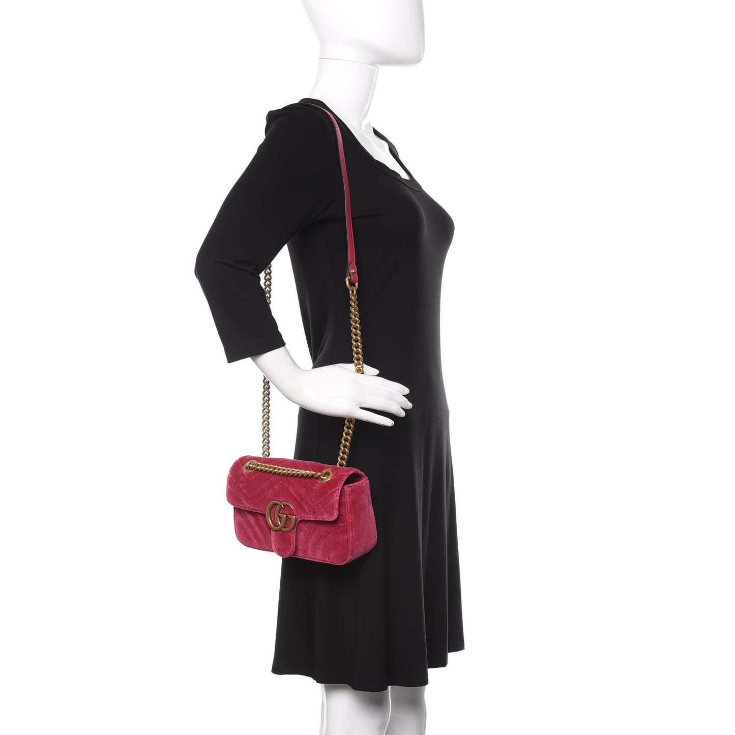 Velvet Matelasse Mini GG Marmont Shoulder Bag Light Raspberry Rose
