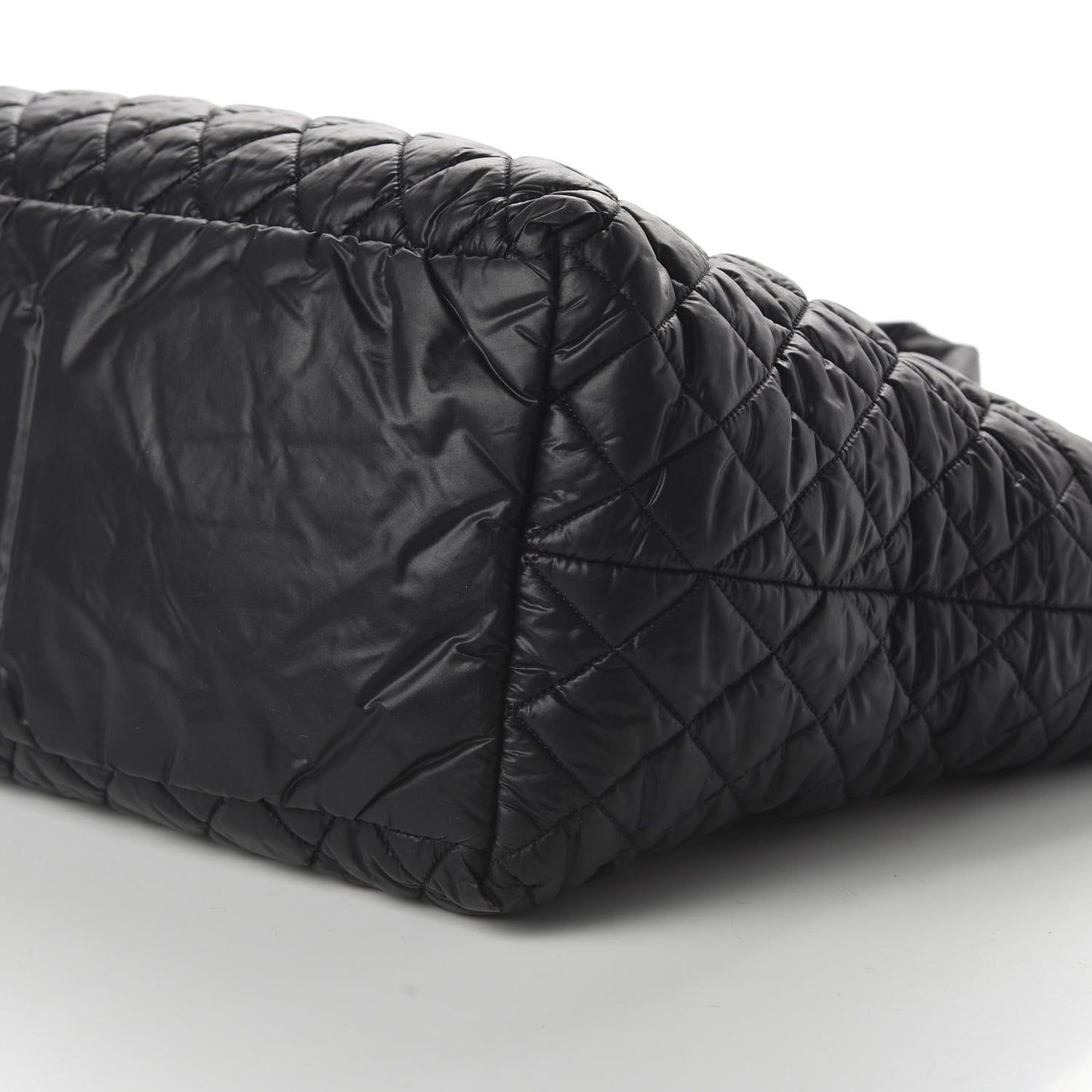 Nylon Quilted Large Coco Cocoon Tote Black