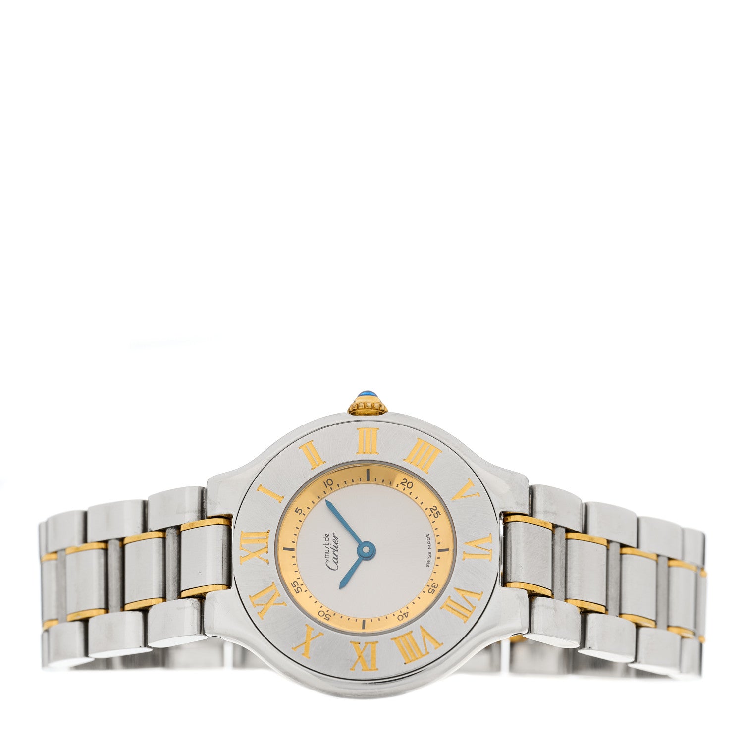 Cartier Stainless Steel 18K Yellow Gold 31mm Must De 21 Quartz Watch 2 of 4