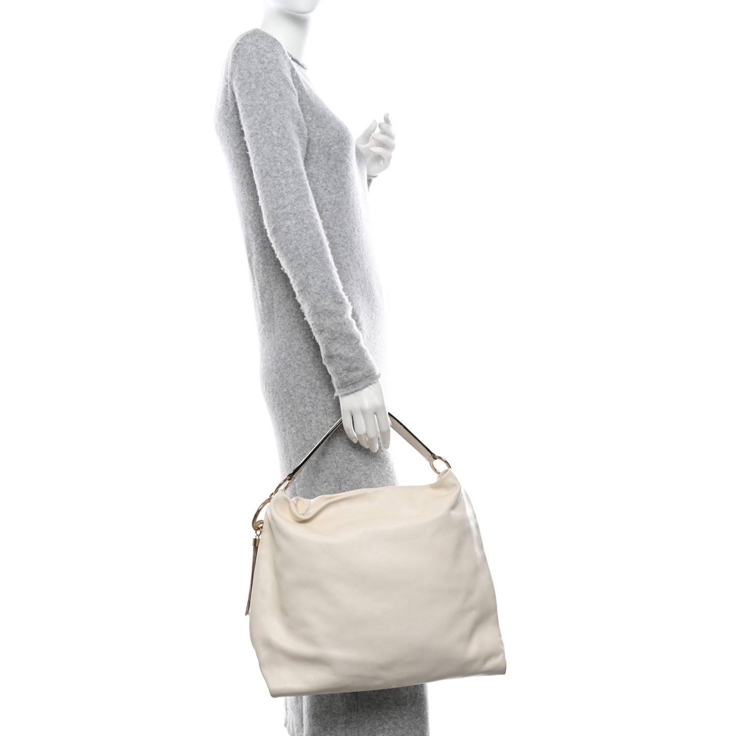Smooth Calfskin Callie Hobo Bag Latte
