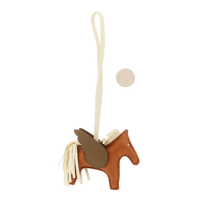 Hermes Milo Lambskin Grigri Rodeo Pegase Horse Bag Charm PM Gold Craie Etoupe 2 of 4