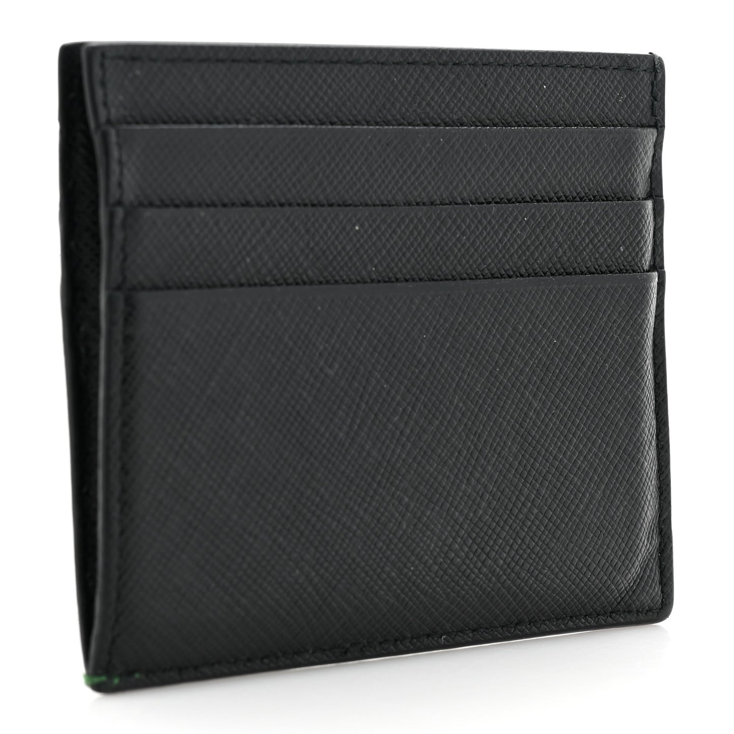 Saffiano Card Holder Black Green