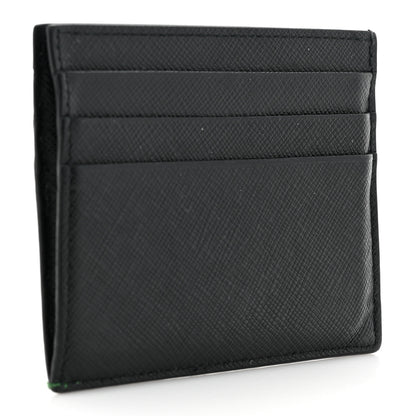 Prada Saffiano Card Holder Black Green 3 of 9