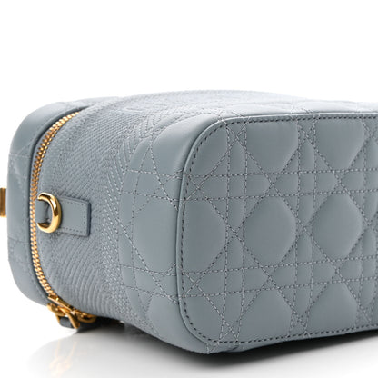 Christian Dior Lambskin Cannage Small Diortravel Vanity Case Cloud Blue 7 of 8
