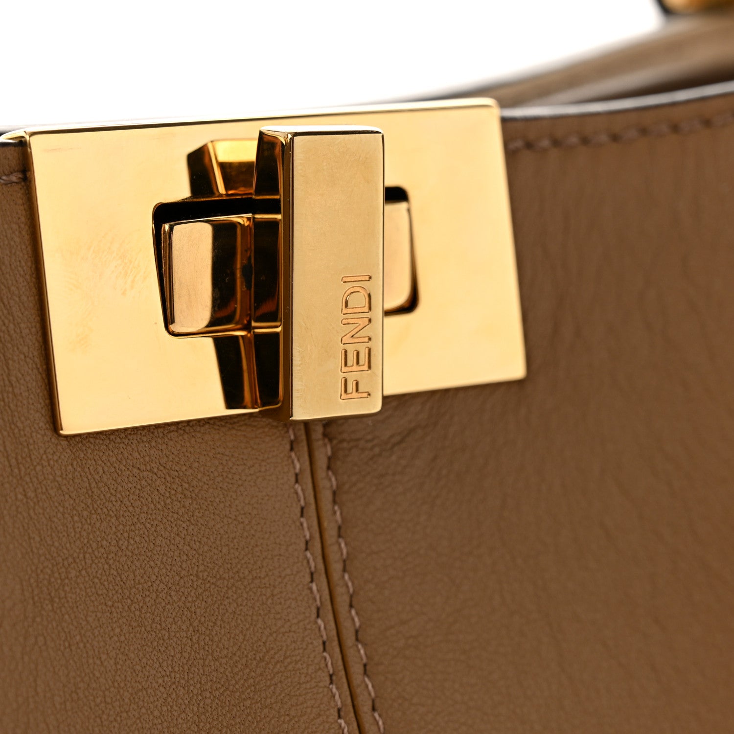 Fendi Vitello Seta Century Medium Peekaboo Mandorlo 1656407