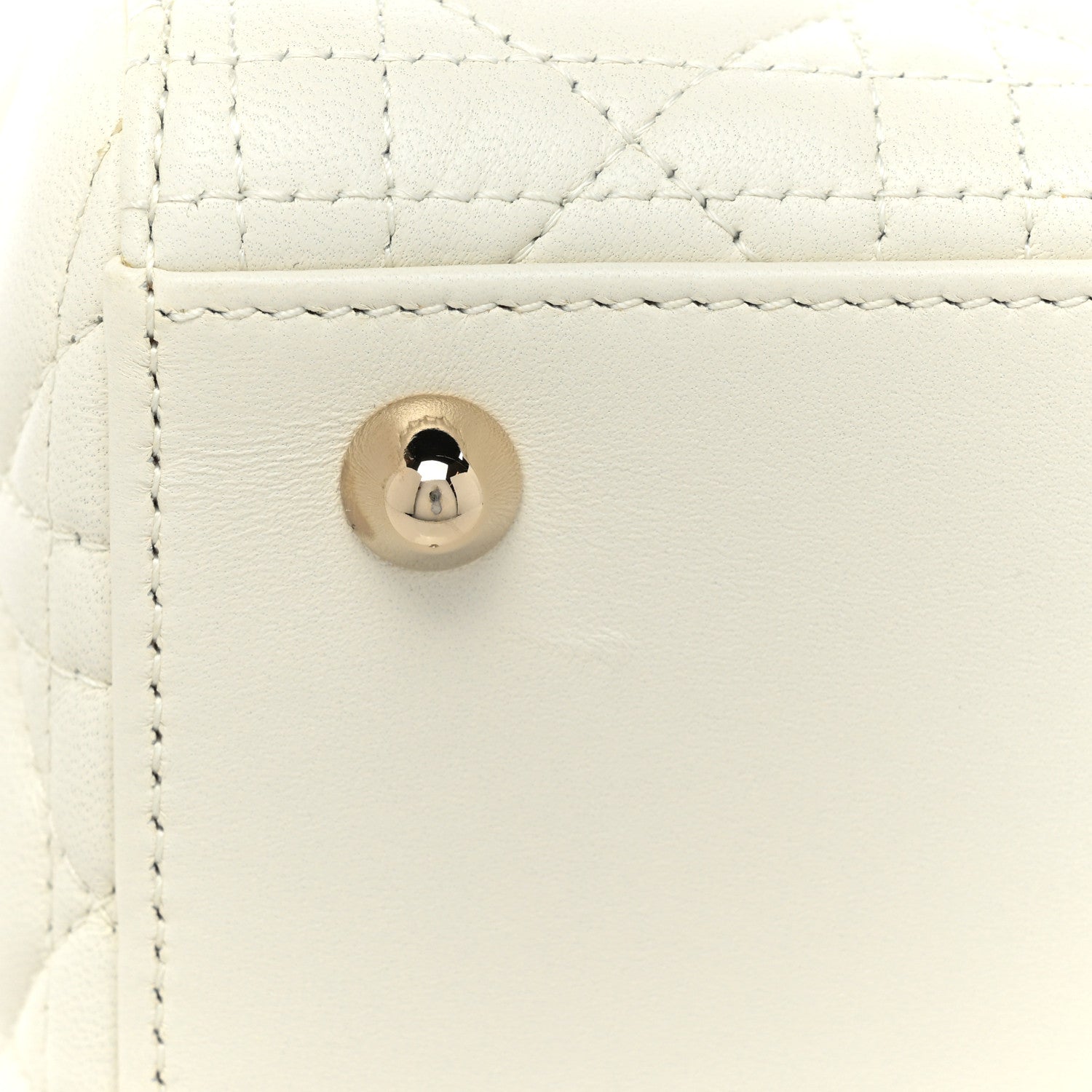 Christian Dior Lambskin Cannage Large Lady Dior White 7 of 7