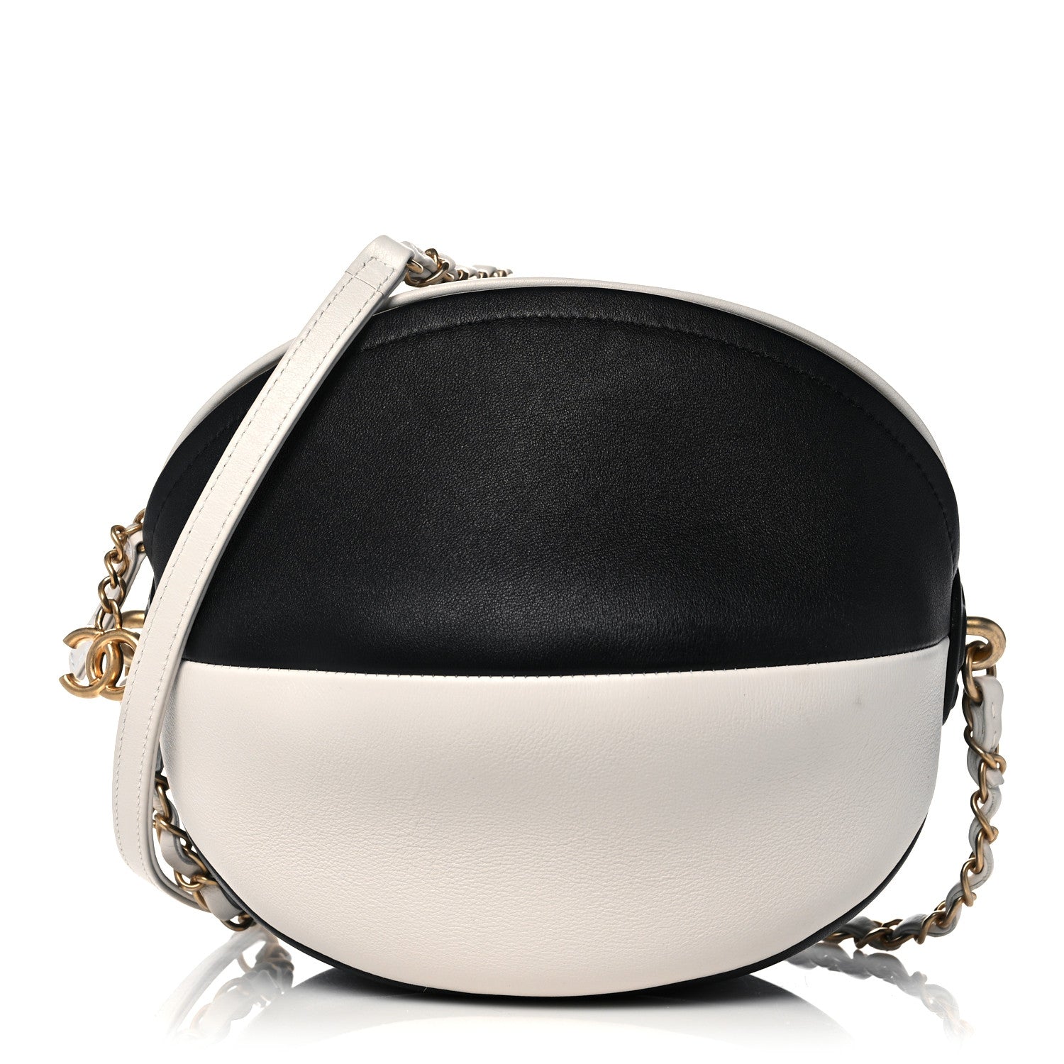 Chanel Calfskin Coco Beach Ball Bag White Black 1 of 9