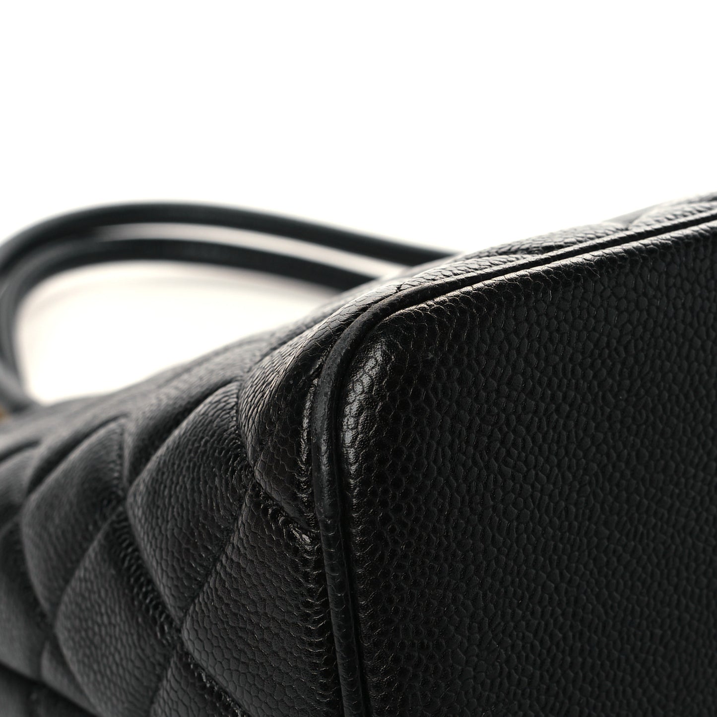Caviar Quilted Medallion Tote Black