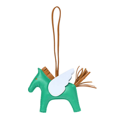Hermes Milo Lambskin Grigri Rodeo Pegase Horse Bag Charm MM Menthe Sesame Bleu Brume 1 of 4
