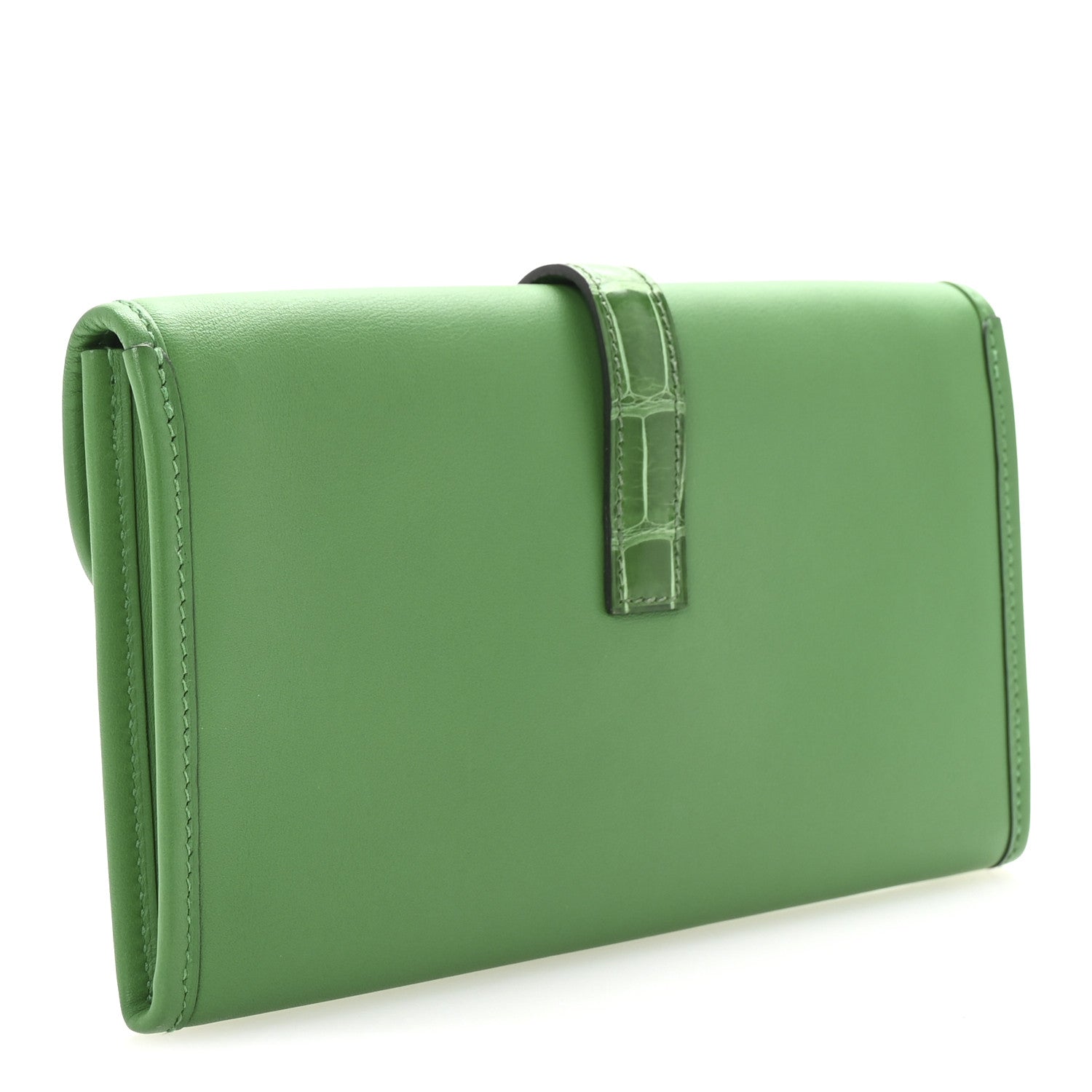 Hermes Swift Alligator Jige Touch Duo Clutch Bambou Cactus 4 of 8