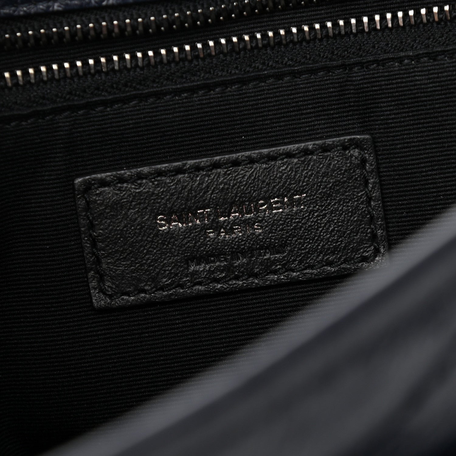 Saint Laurent Crinkled Calfskin Matelasse Monogram Large Niki Chain Satchel Deep Marine 5 of 8