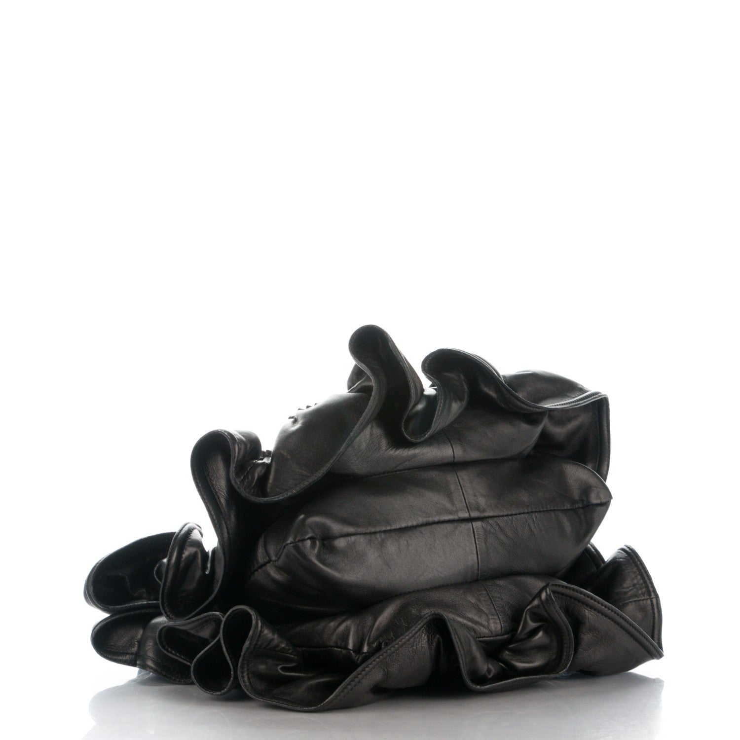 Valentino Garavani Nappa Ruffle Hobo Black 4 of 9