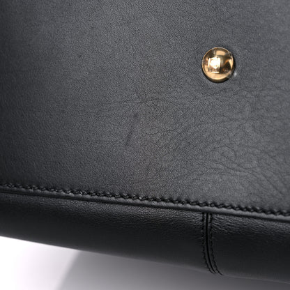 Fendi Vitello Seta Glazed Fabric FF 1974 Medium Peekaboo X-Lite Black Mogano Panna 12 of 13