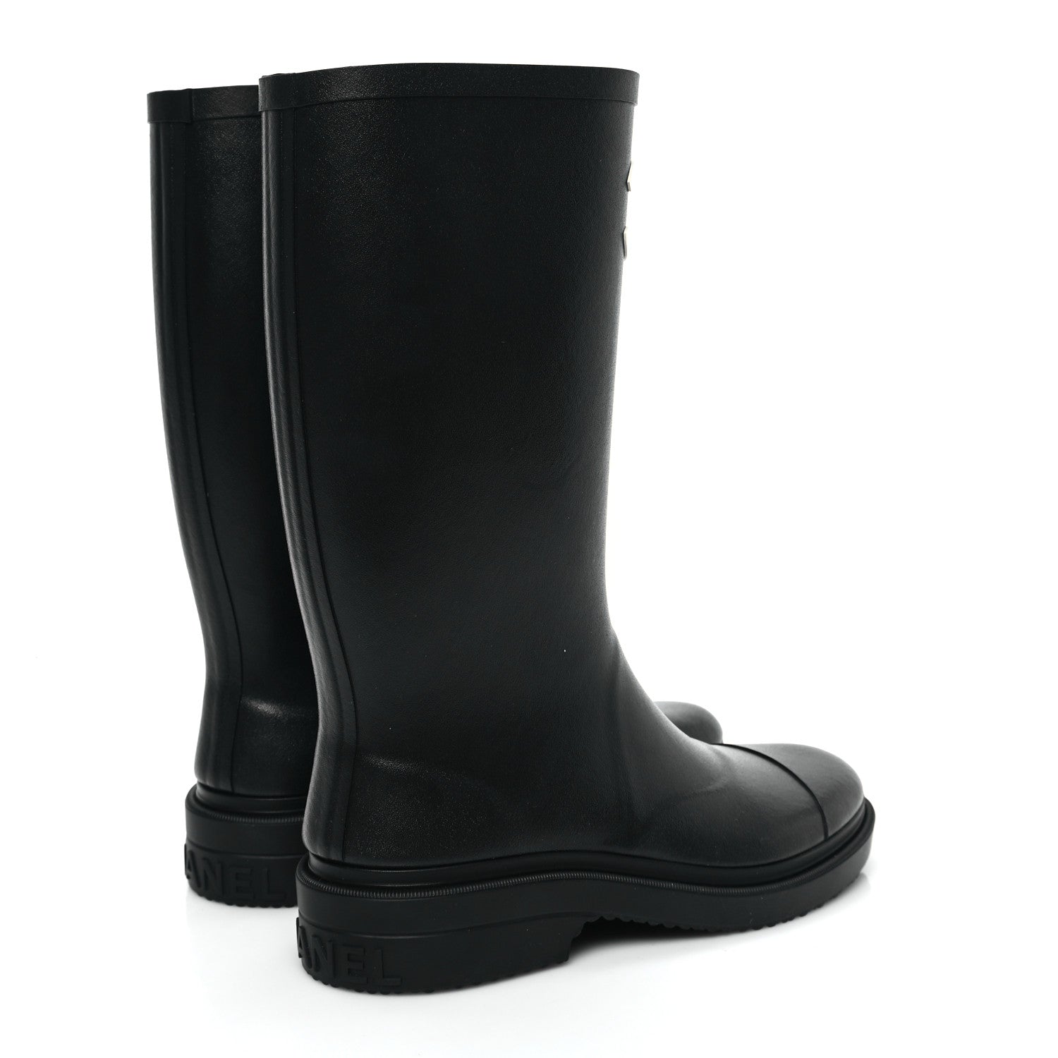 Chanel Caoutchouk CC High Boots 36 Black 4 of 8
