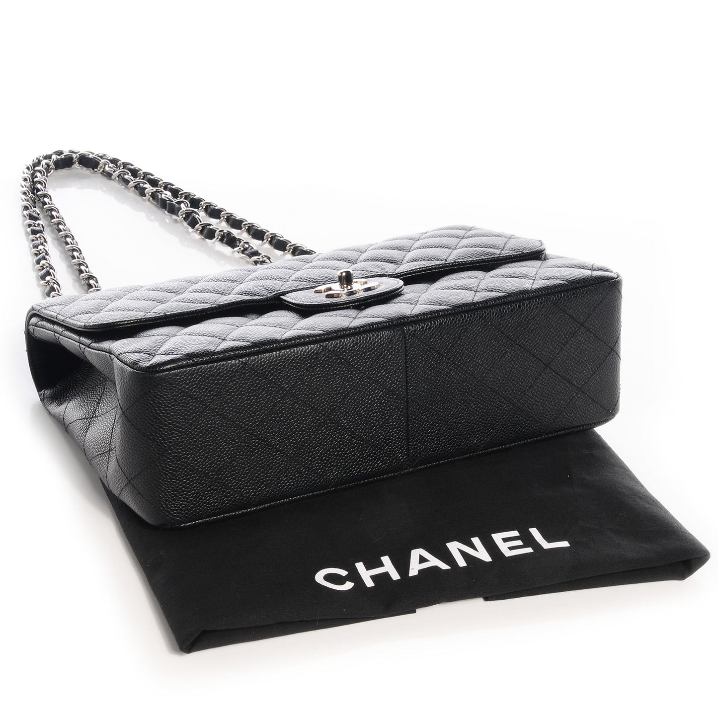 Caviar Jumbo Single Flap Black