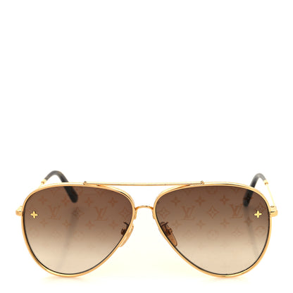 Louis Vuitton Metal The LV Pilot Sunglasses Z1620U Gradient Brown Monogram 2 of 7