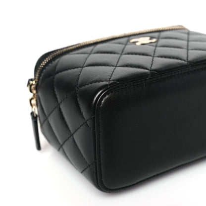 Chanel Lambskin Quilted Small Top Handle Vanity Case With Chain Black 8 of 9