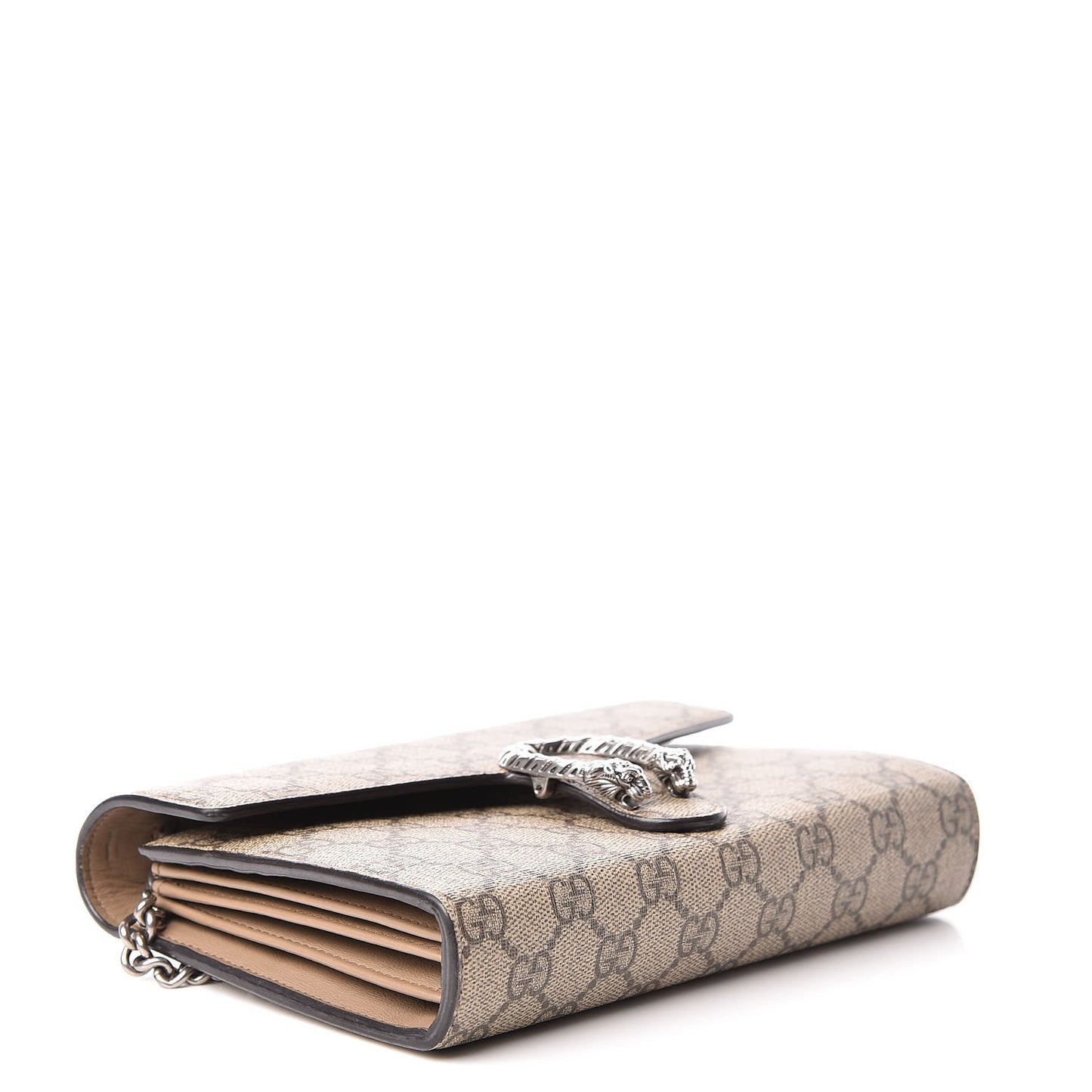 GG Supreme Monogram Mini Dionysus Chain Wallet Beige Taupe